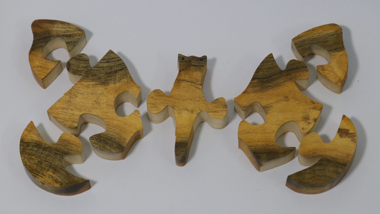 Wooden Butterfly 7-Piece Jigsaw Puzzle