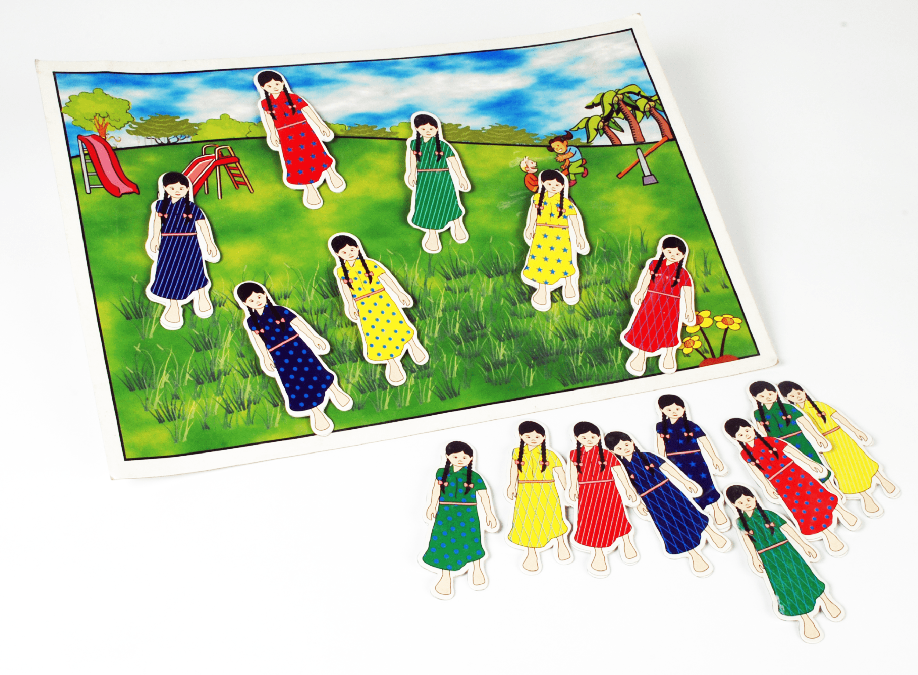 As many as (girls in garden)