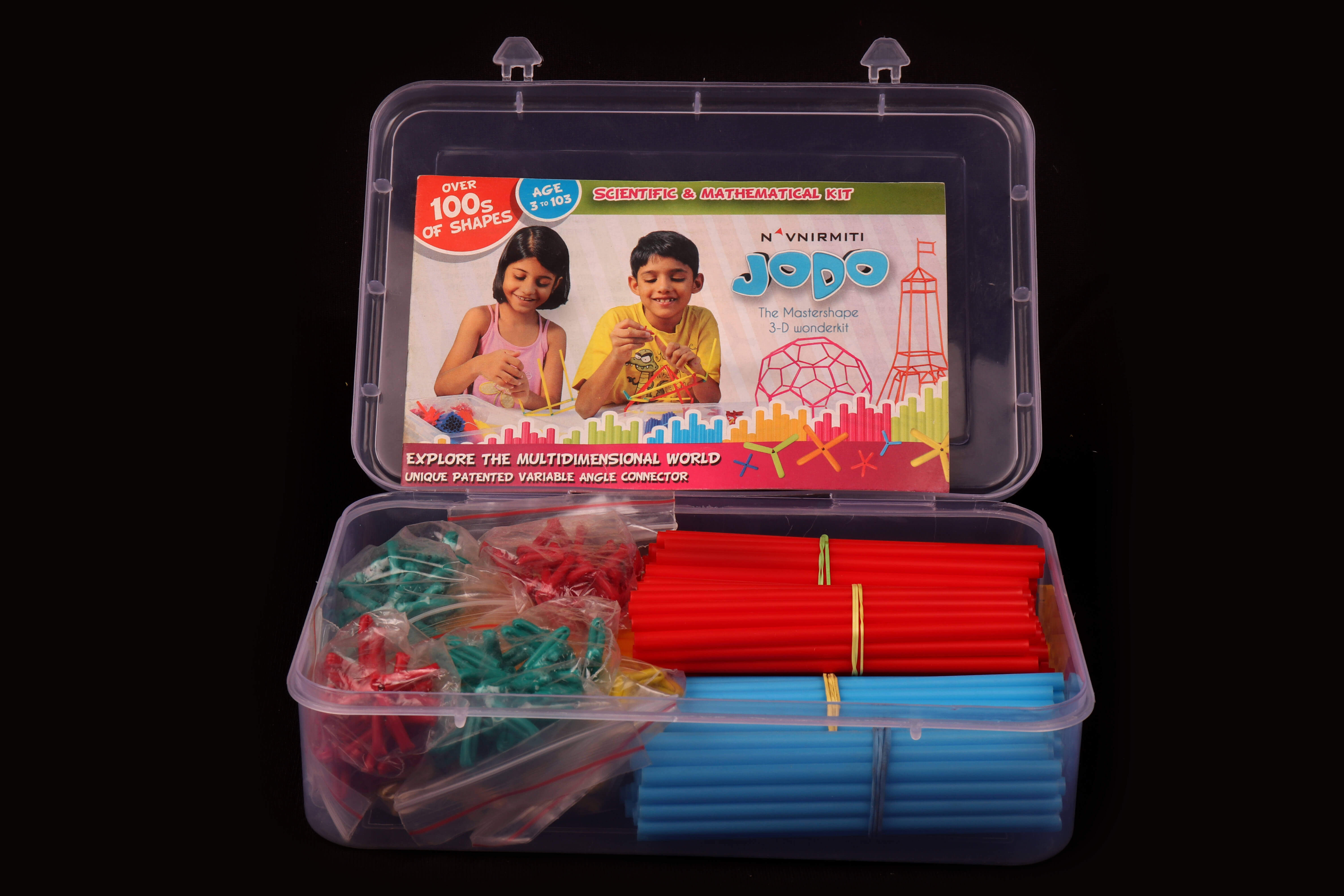 Jodo 3D Big Box - Fun with Maths, Geometrical Building Blocks Toy for Fast Learning