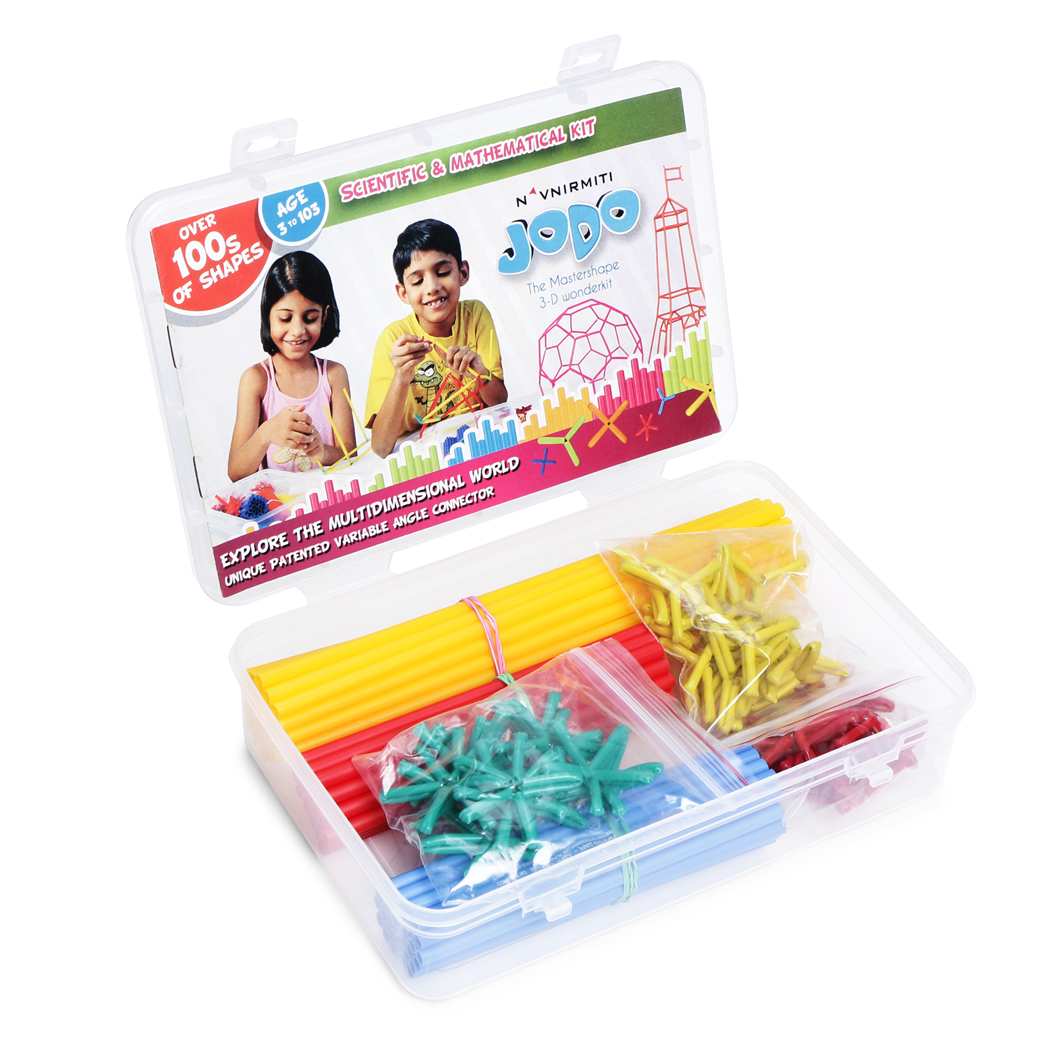 Jodo 3D Small Box - Fun with Maths, Geometrical Building Blocks Toy for Fast Learning