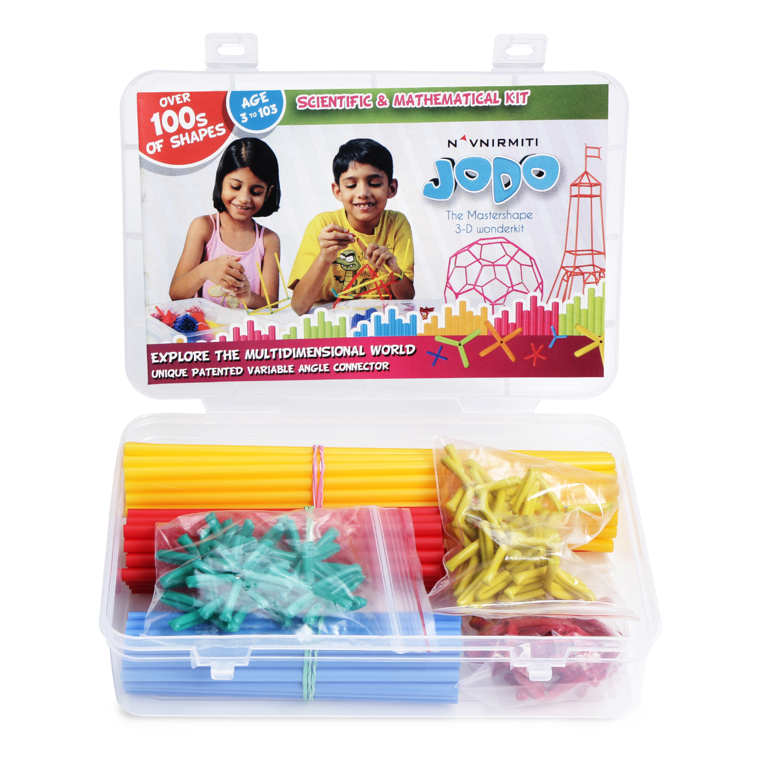 Jodo 3D Small Box - Fun with Maths, Geometrical Building Blocks Toy for Fast Learning