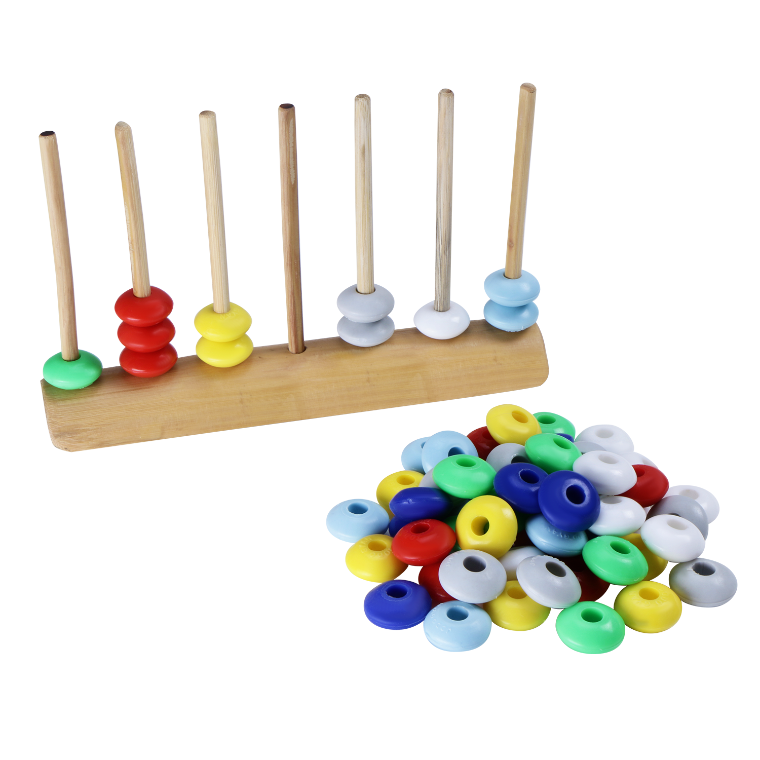 Abacus 7 row  (Standing Wood Counting Frame, Wooden Spike Abacus)
